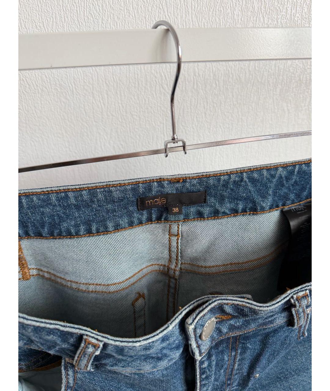 MAJE Темно-синие хлопковые прямые джинсы, фото 3