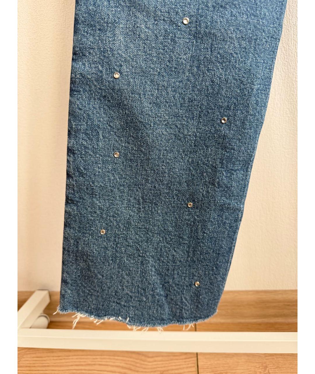 MAJE Темно-синие хлопковые прямые джинсы, фото 6