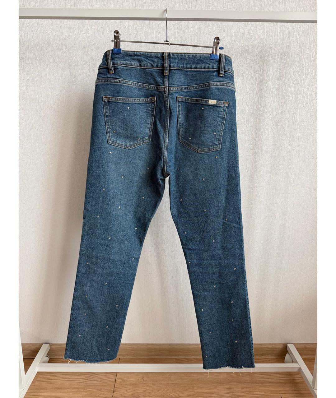 MAJE Темно-синие хлопковые прямые джинсы, фото 2