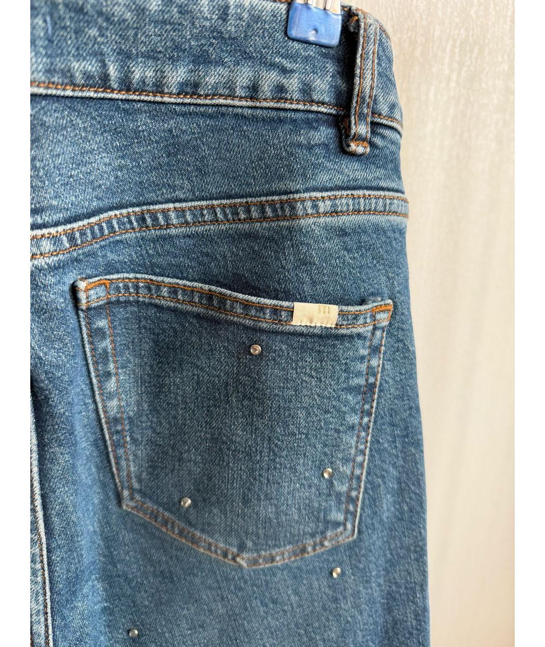 MAJE Темно-синие хлопковые прямые джинсы, фото 4