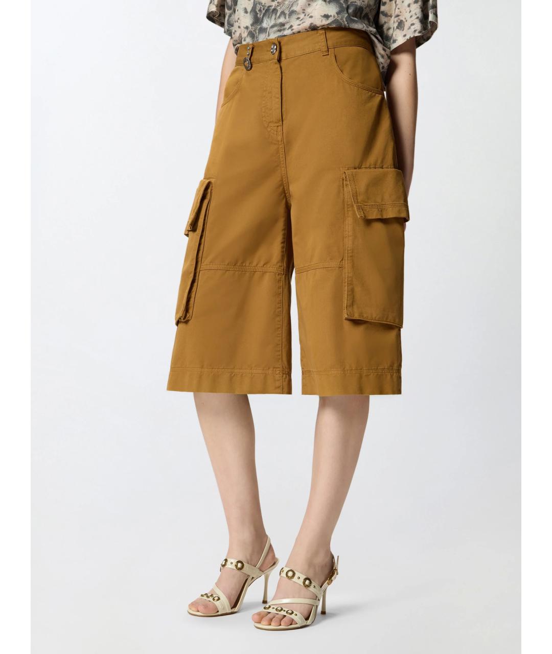 PINKO Коричневые хлопковые шорты, фото 3