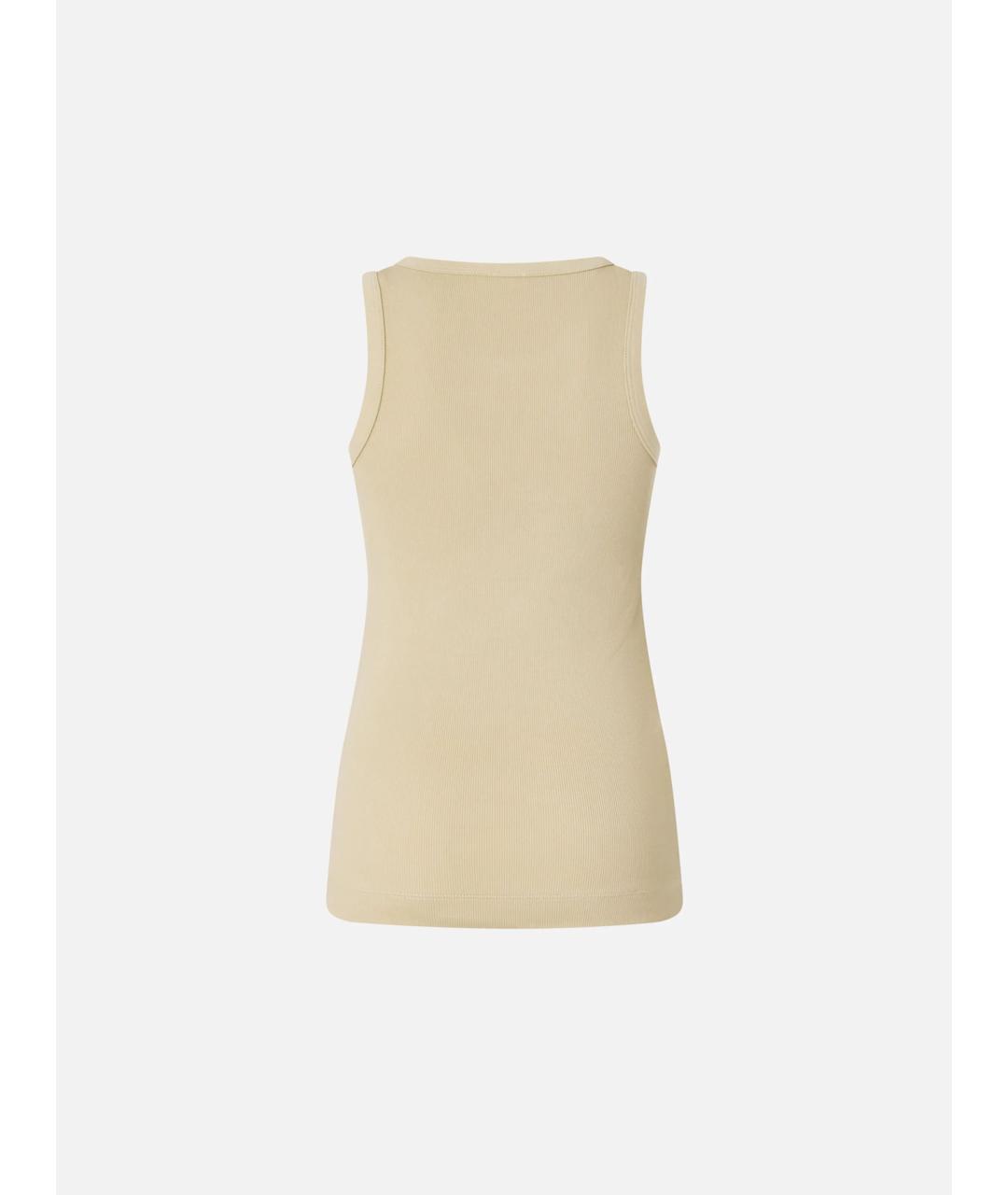 PINKO Бежевая хлопковая майка, фото 4