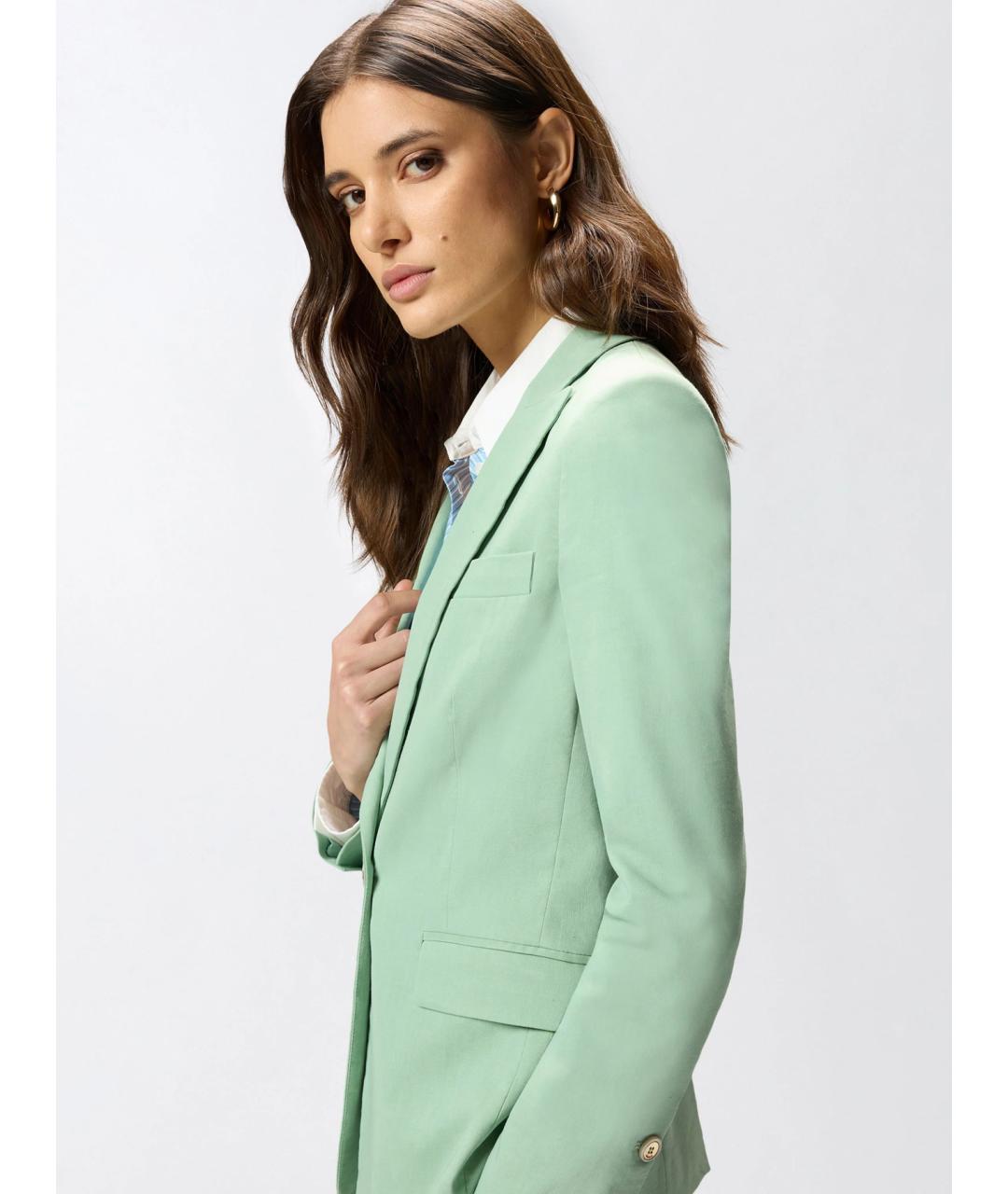 PINKO Зеленый льняной жакет/пиджак, фото 5