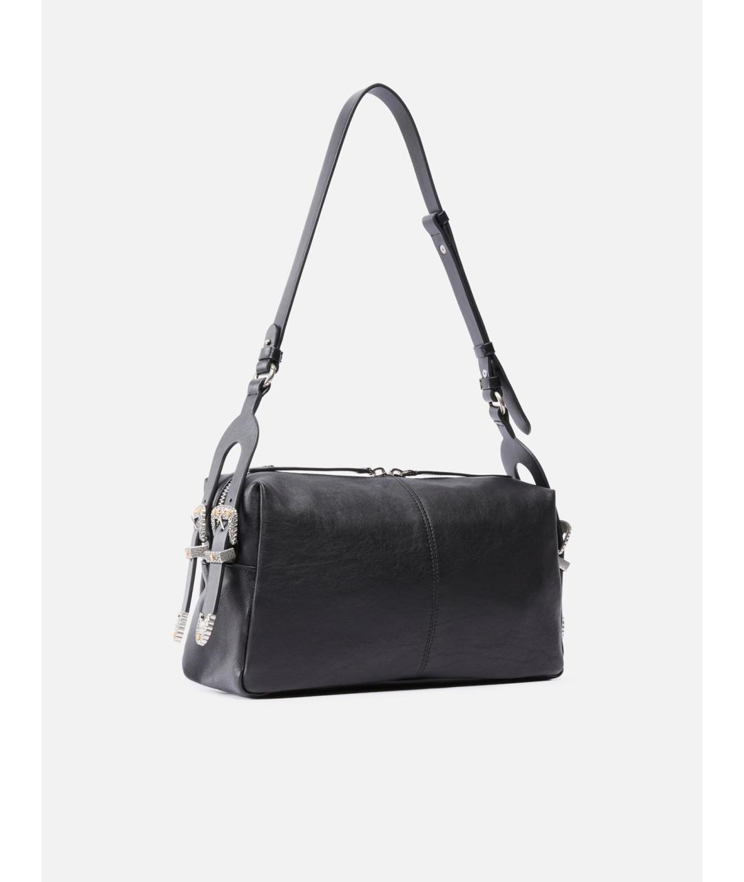 PINKO Черная кожаная сумка через плечо, фото 3