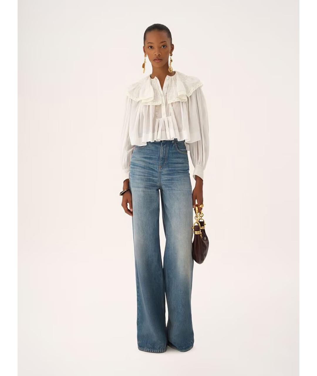 CHLOE Белая хлопковая блузы, фото 2