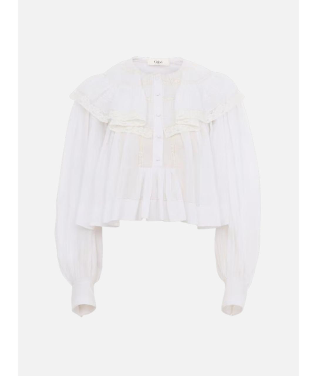 CHLOE Белая хлопковая блузы, фото 5