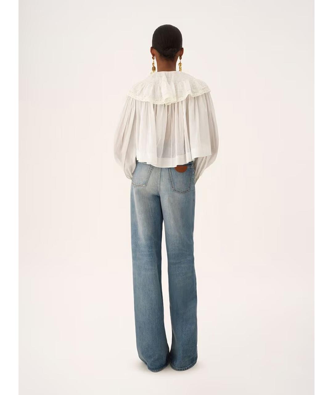 CHLOE Белая хлопковая блузы, фото 4