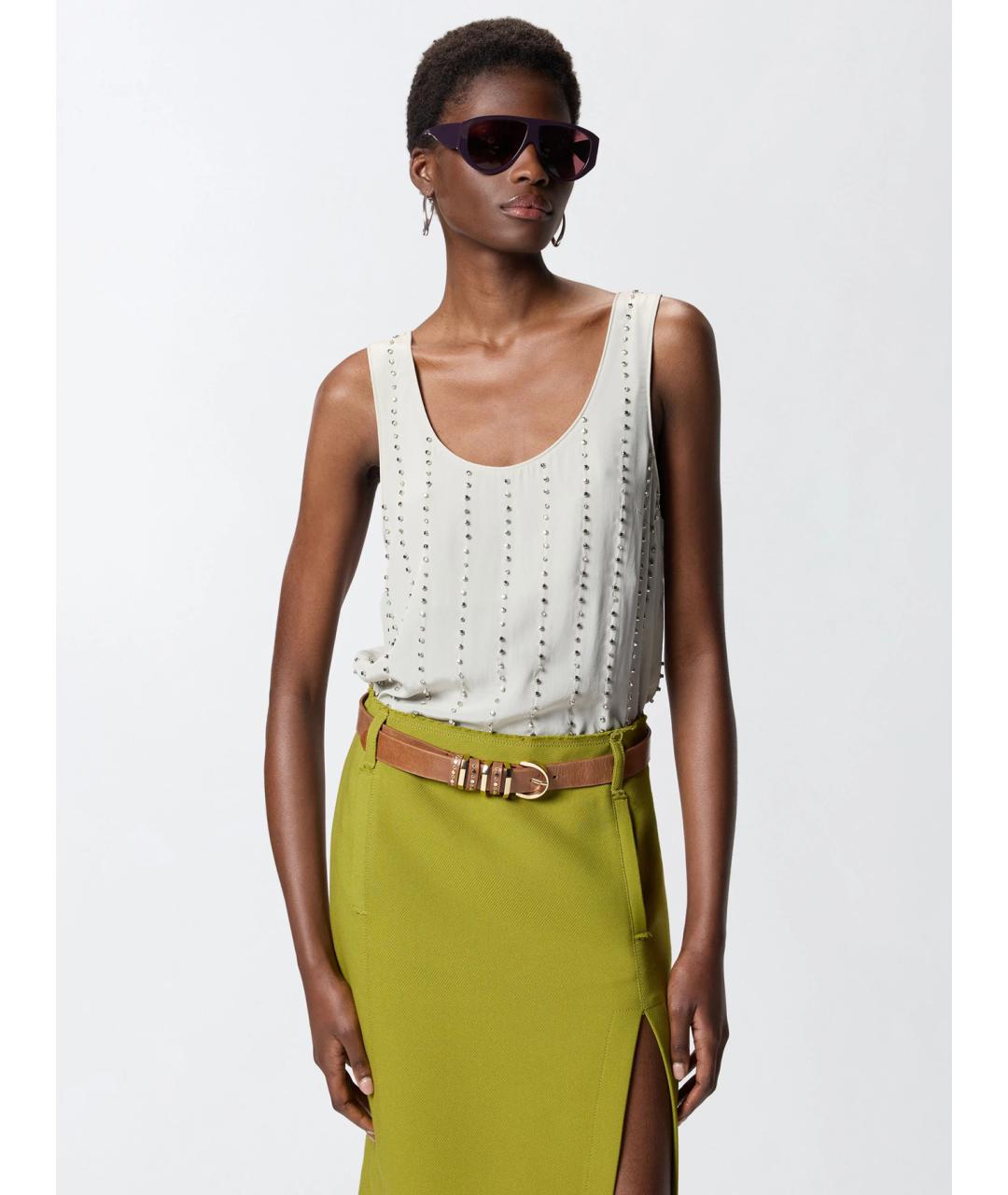 PINKO Серая вискозная майка, фото 3