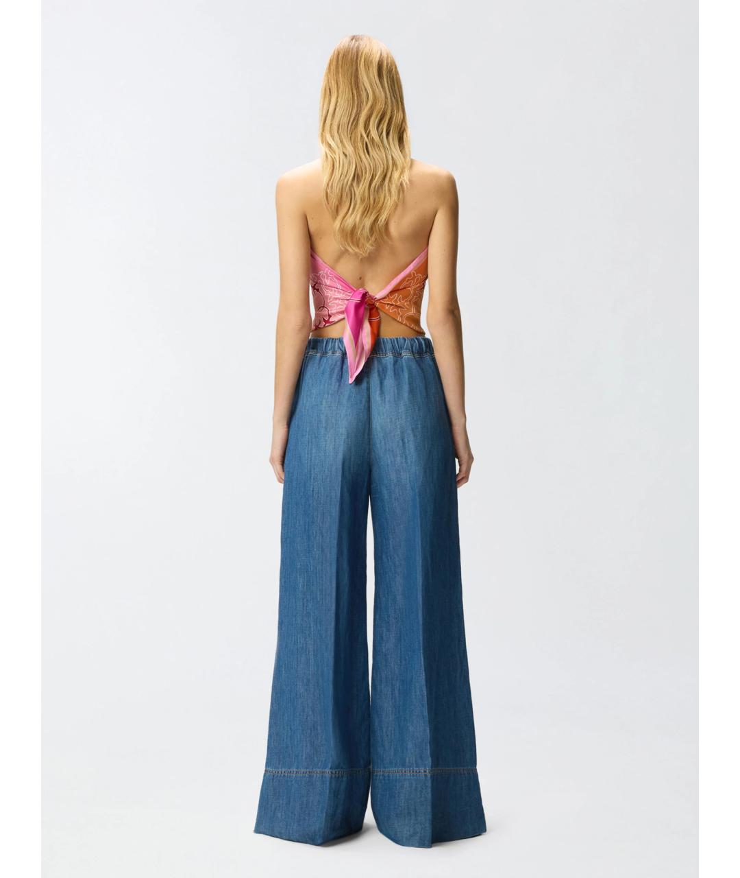 PINKO Синие хлопковые прямые джинсы, фото 4