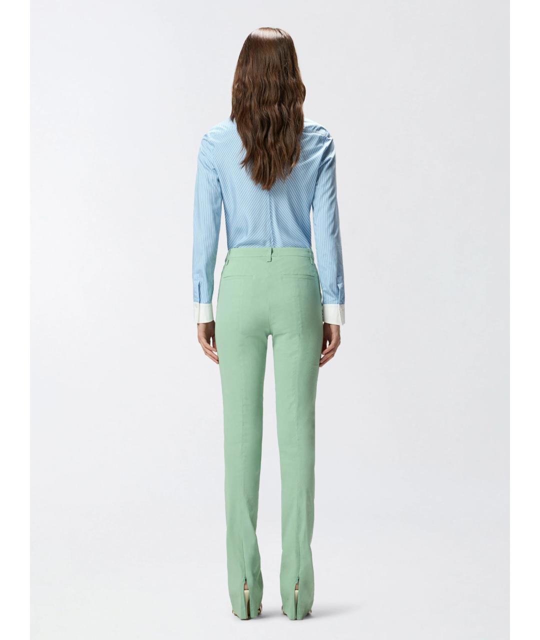 PINKO Зеленые льняные брюки узкие, фото 4