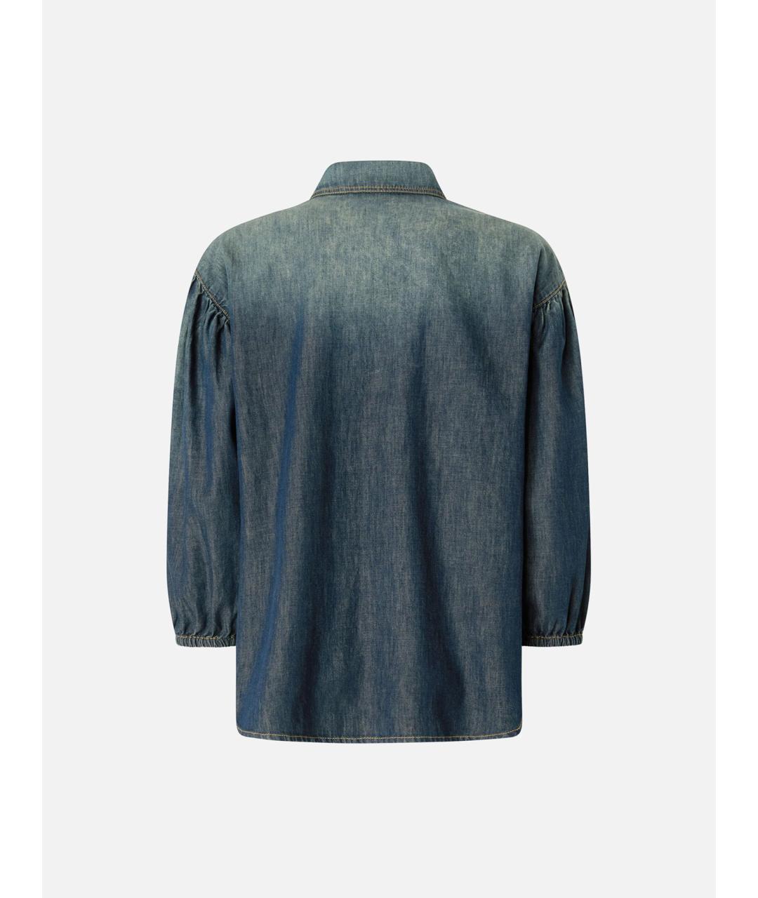 PINKO Синяя хлопковая рубашка, фото 6