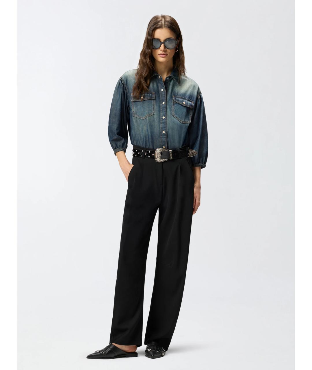 PINKO Синяя хлопковая рубашка, фото 2