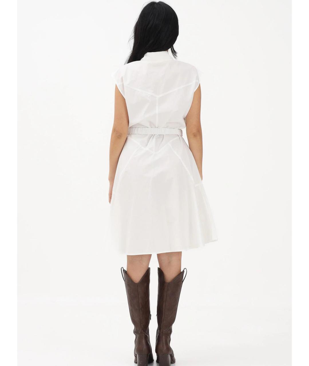 PINKO Белое хлопковое повседневное платье, фото 4