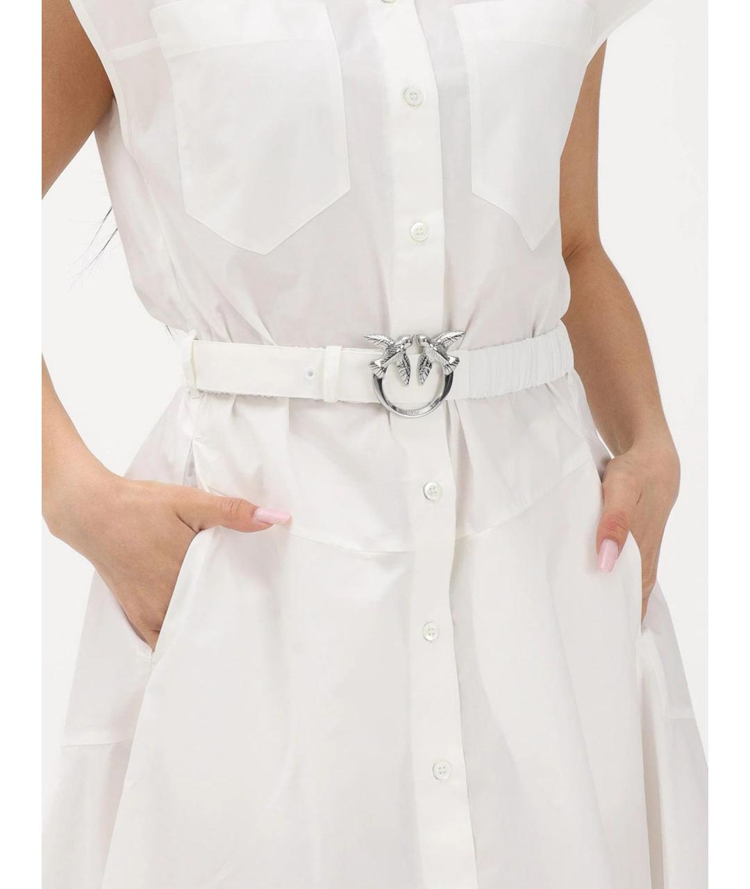 PINKO Белое хлопковое повседневное платье, фото 3