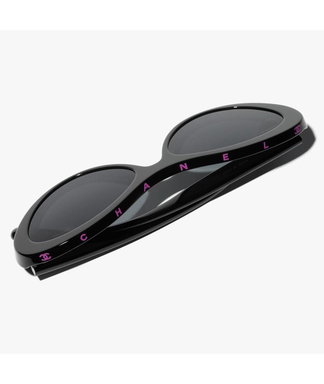 CHANEL Черные пластиковые солнцезащитные очки, фото 3