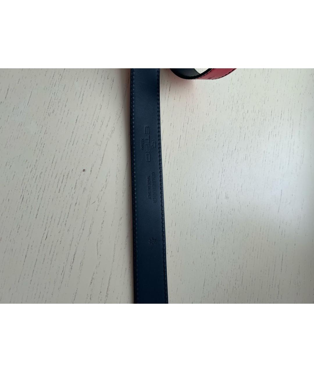 ETRO Красный кожаный ремень, фото 3