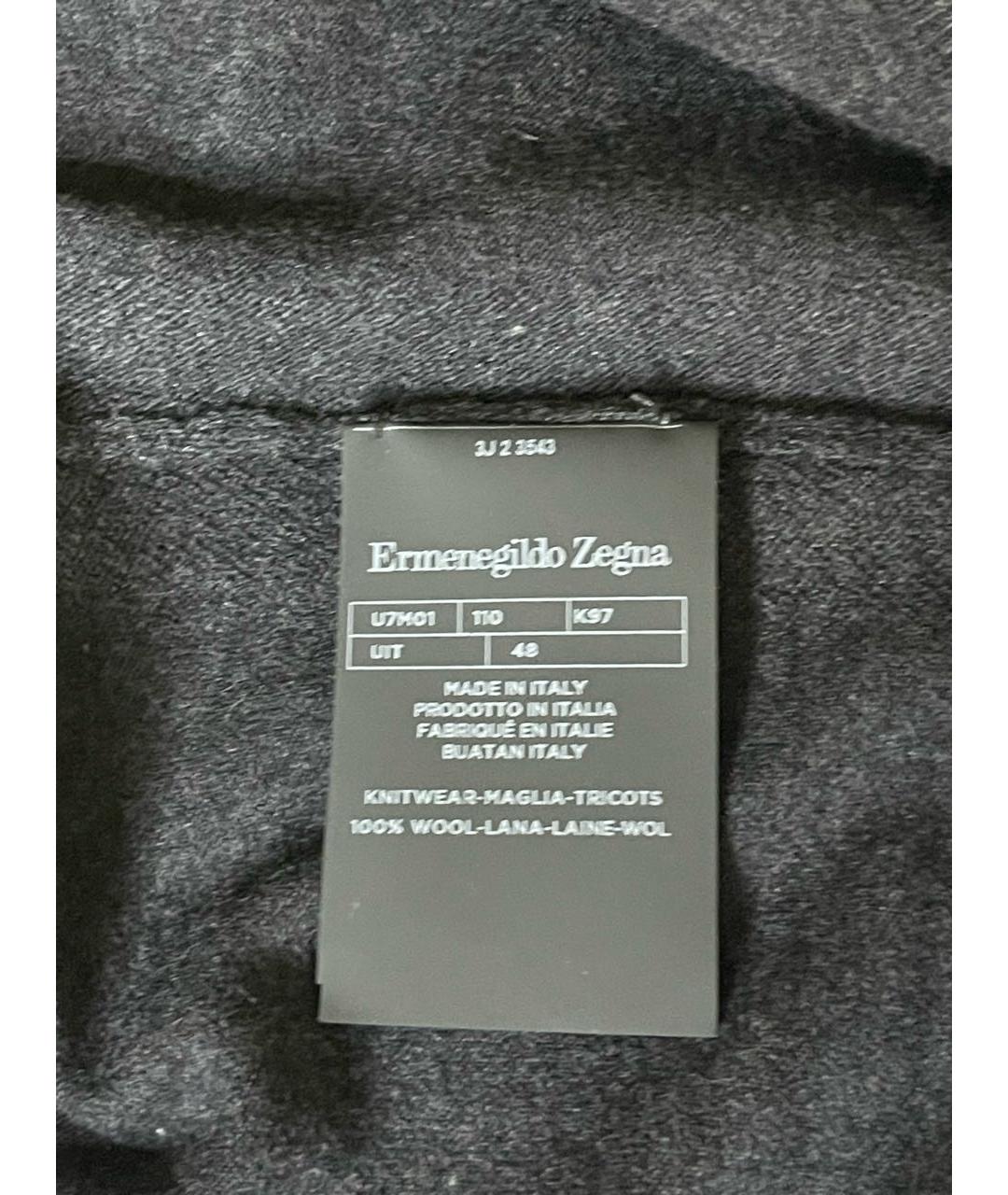 ERMENEGILDO ZEGNA XXX Антрацитовый шерстяной джемпер / свитер, фото 5