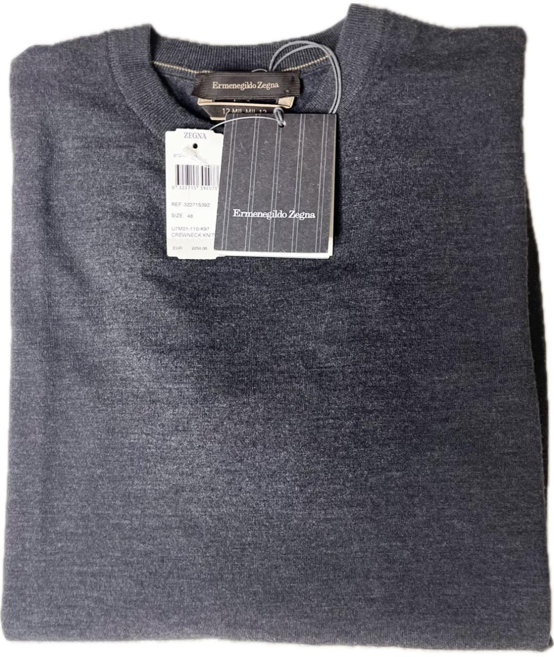 ERMENEGILDO ZEGNA XXX Антрацитовый шерстяной джемпер / свитер, фото 8