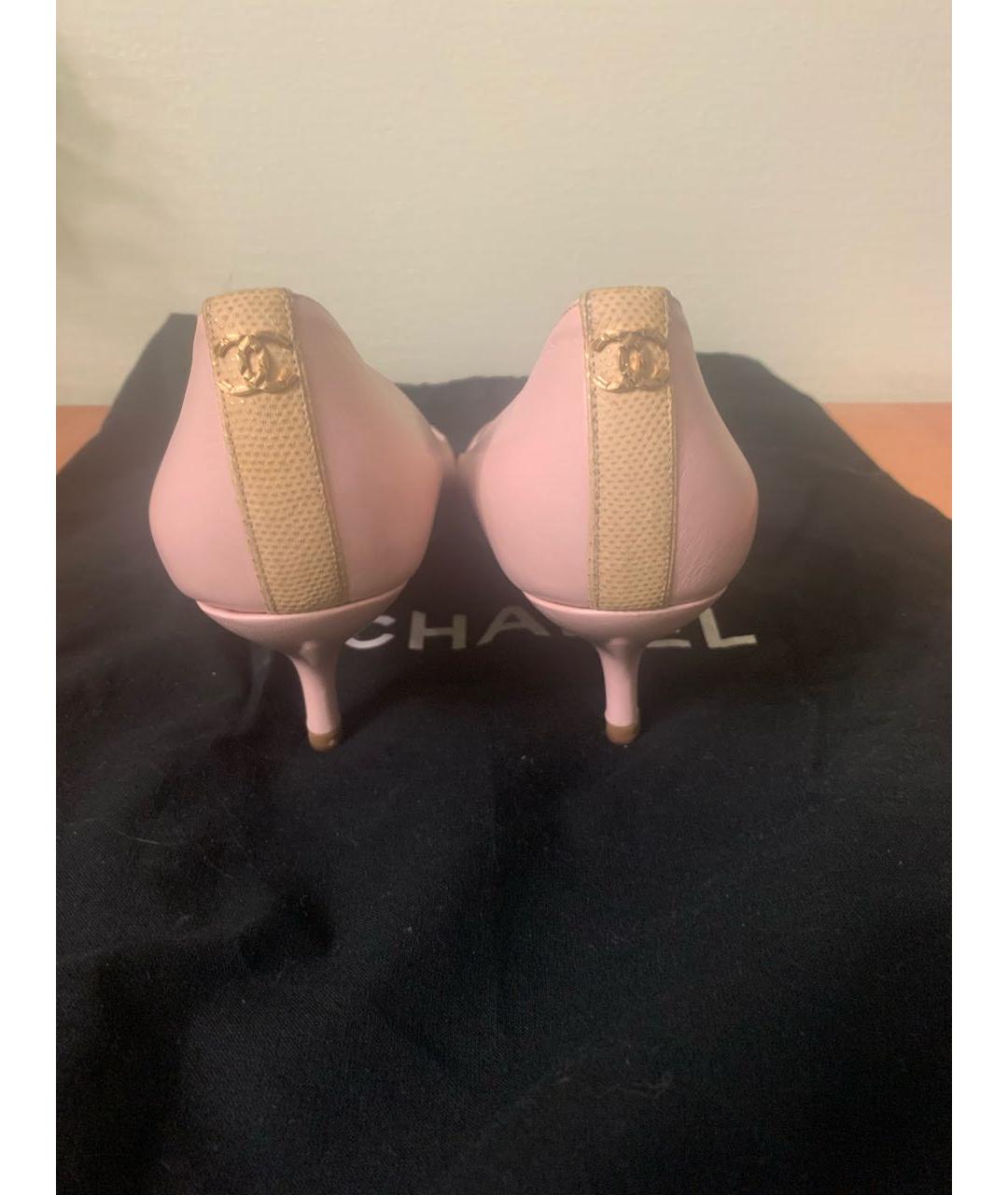 CHANEL Бежевые кожаные туфли, фото 2