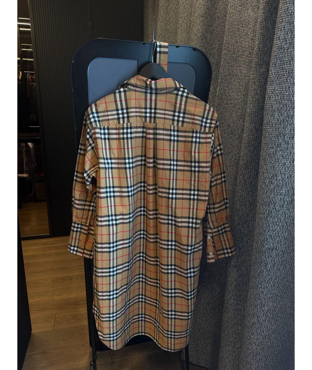 BURBERRY Бежевое хлопковое повседневное платье, фото 2