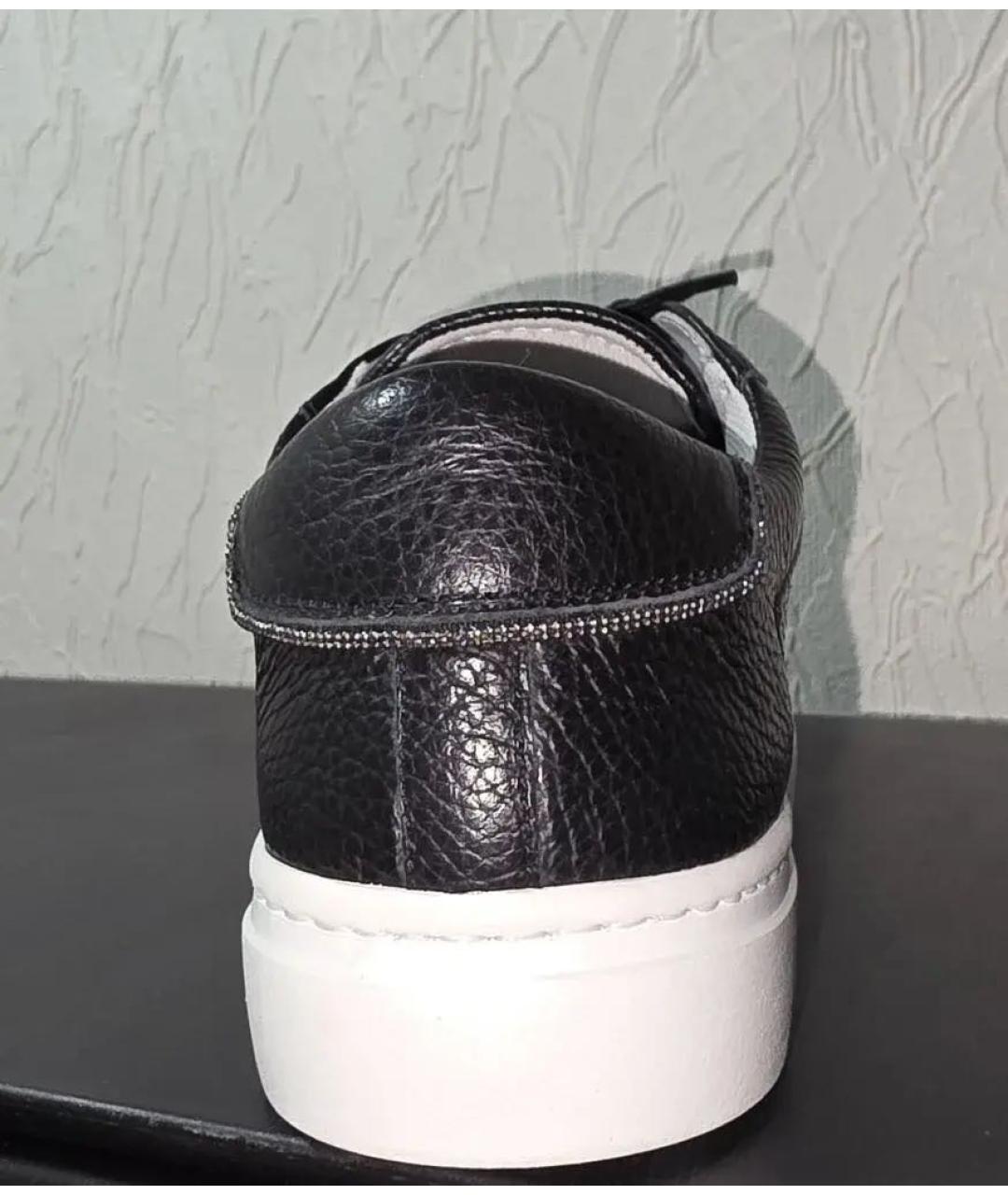 FABIANA FILIPPI Черные кожаные кеды, фото 4