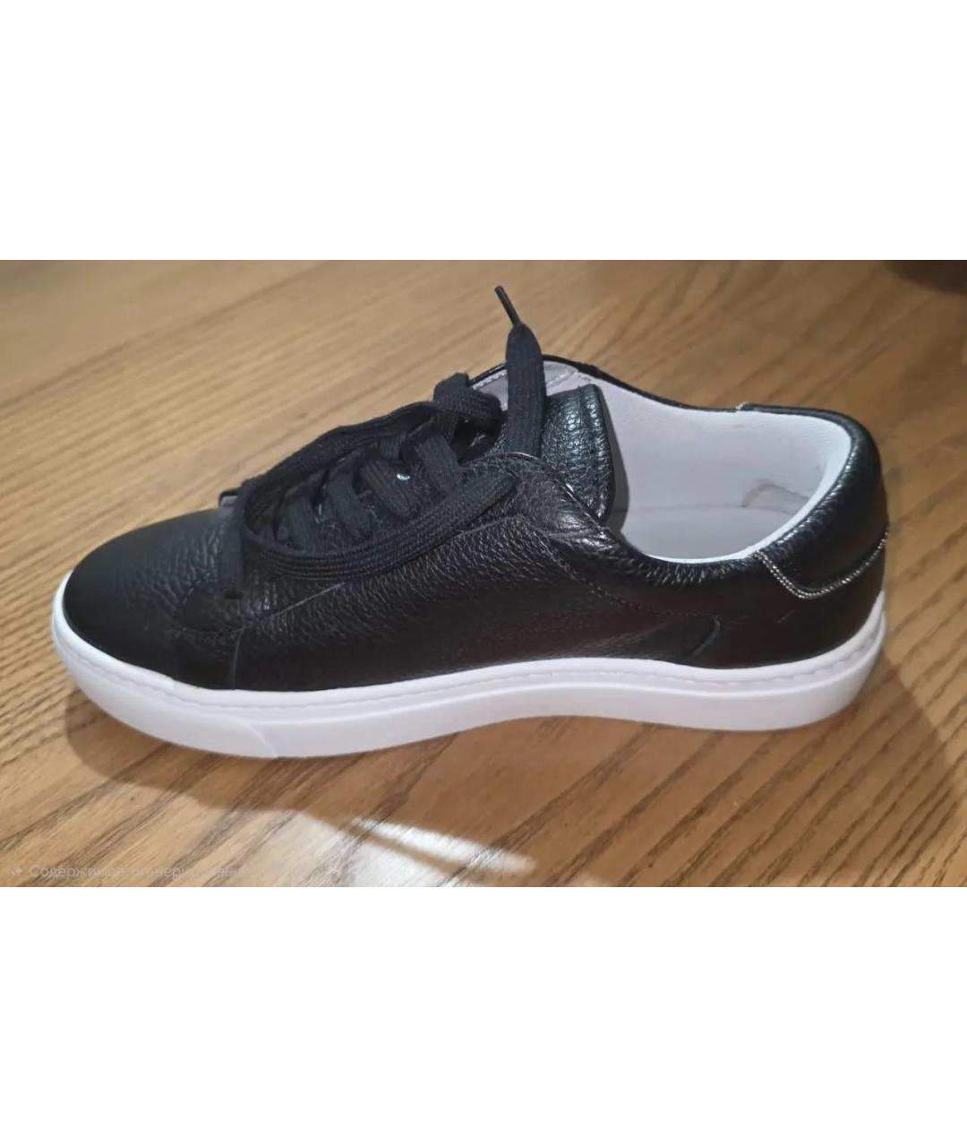 FABIANA FILIPPI Черные кожаные кеды, фото 3