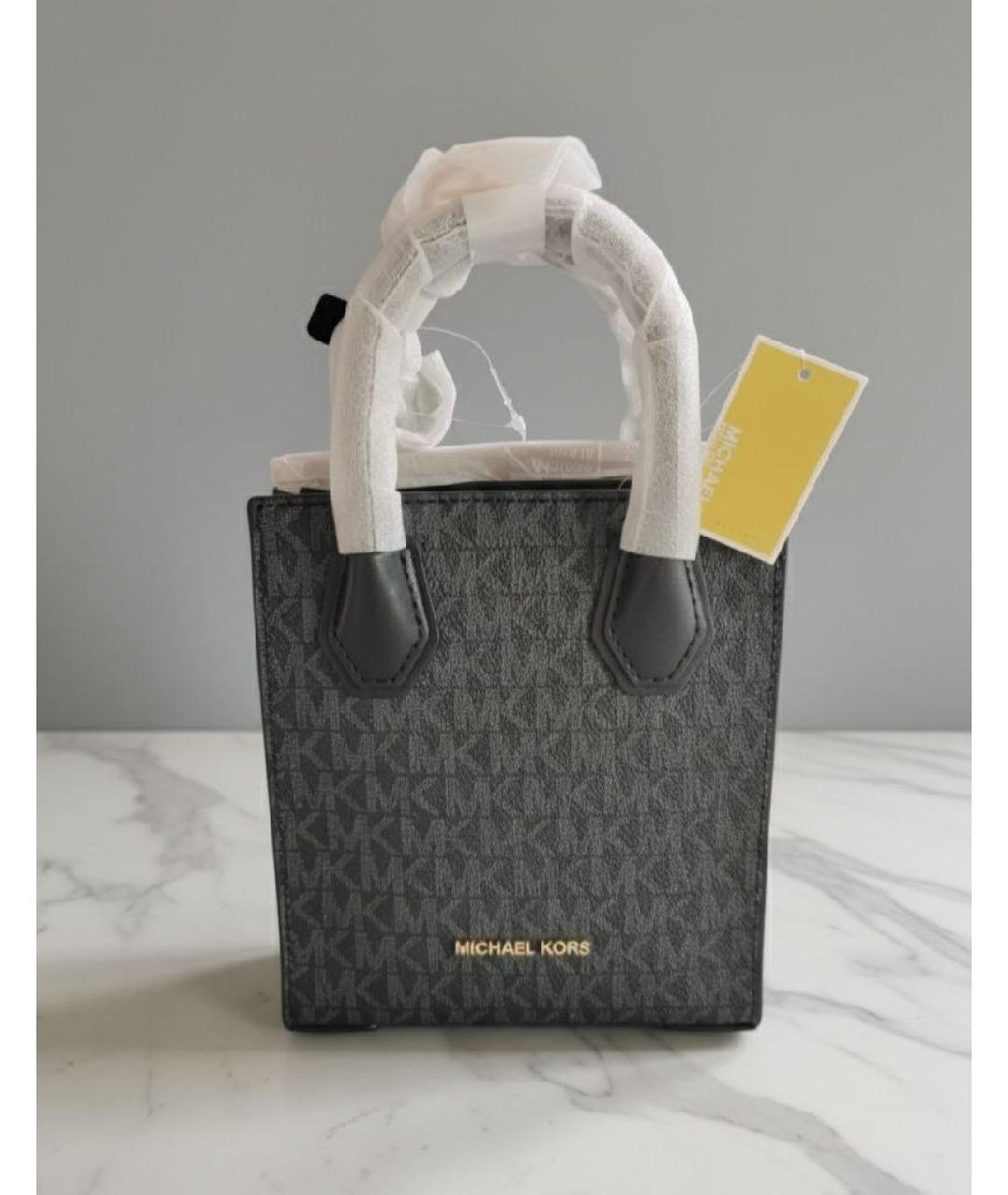 MICHAEL KORS Черная сумка с короткими ручками из искусственной кожи, фото 4