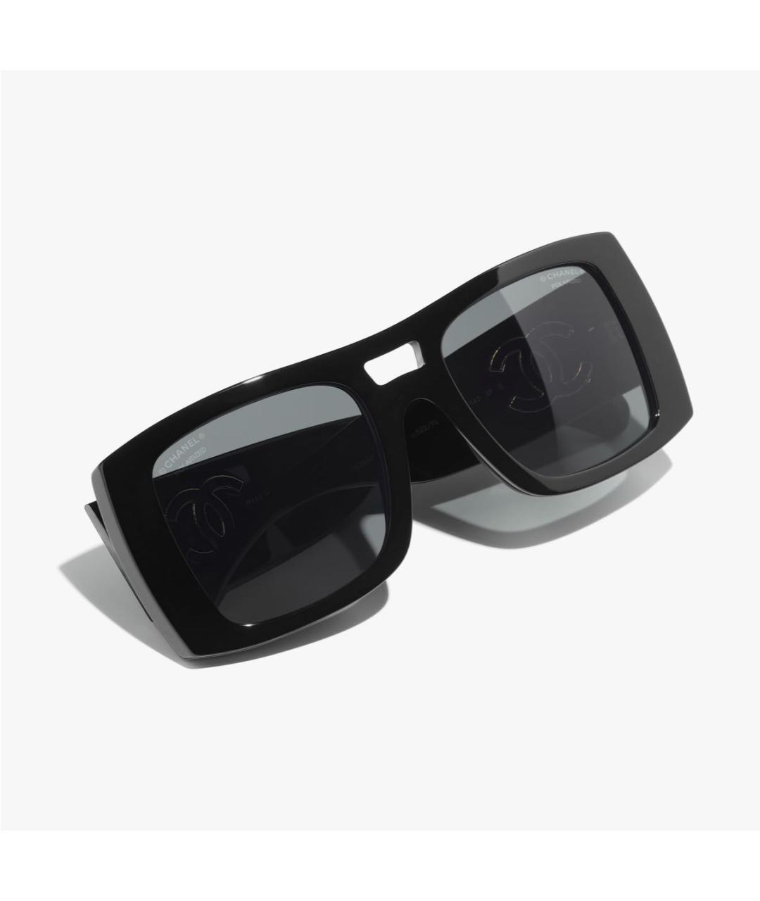 CHANEL Черные пластиковые солнцезащитные очки, фото 4