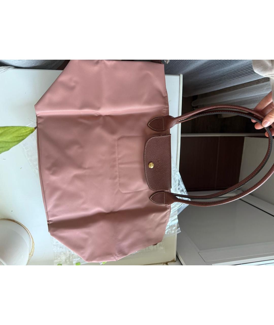 LONGCHAMP Розовая тканевая сумка тоут, фото 5