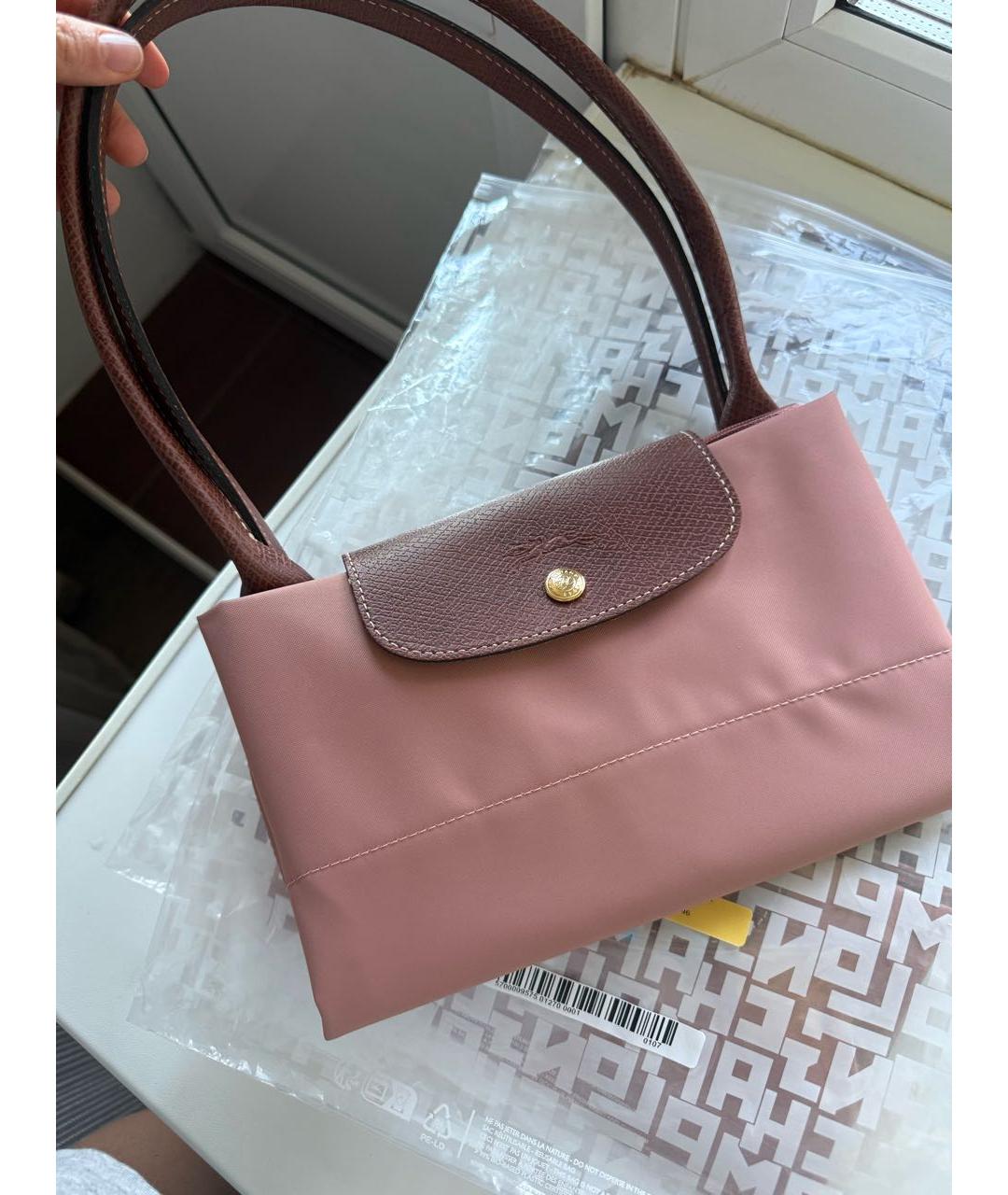 LONGCHAMP Розовая тканевая сумка тоут, фото 4