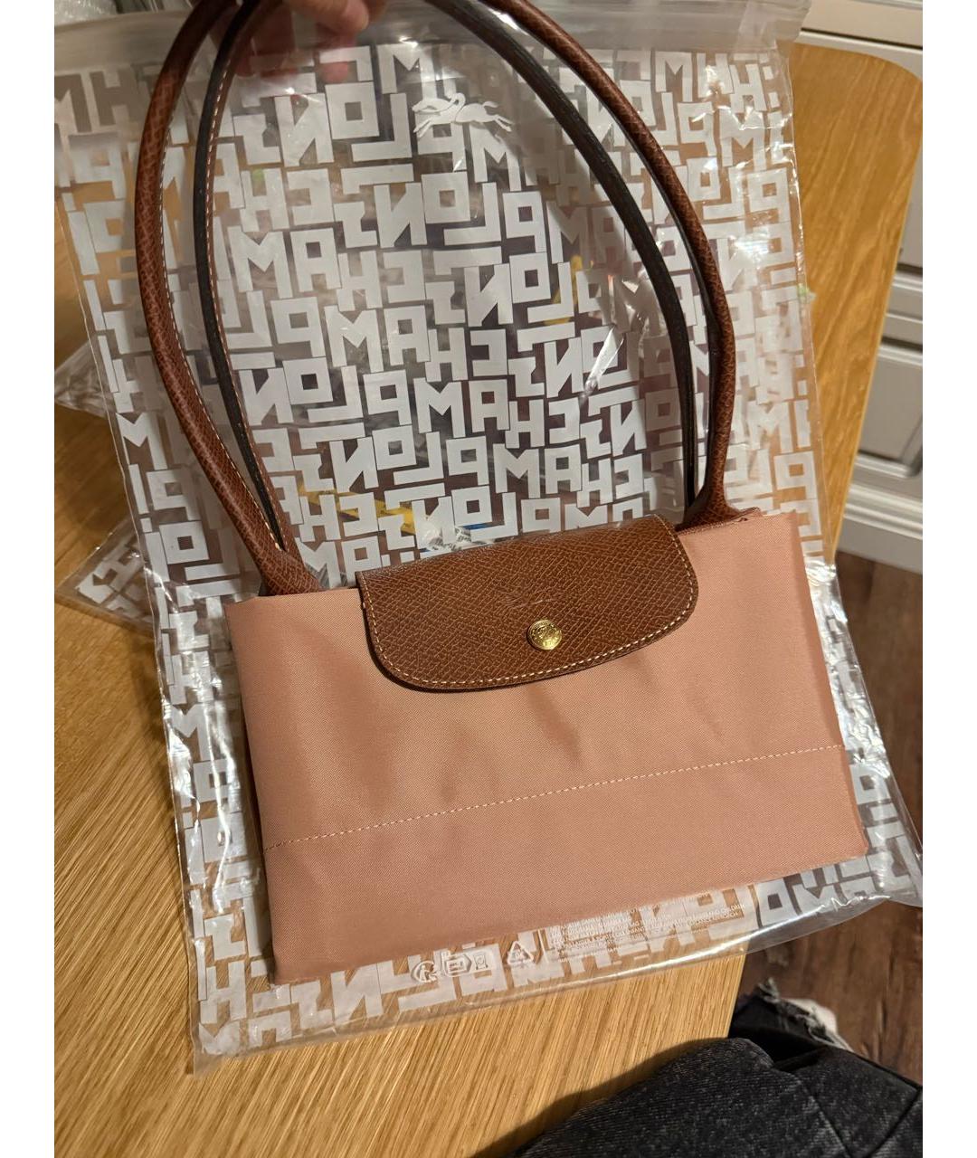 LONGCHAMP Розовая тканевая сумка тоут, фото 3