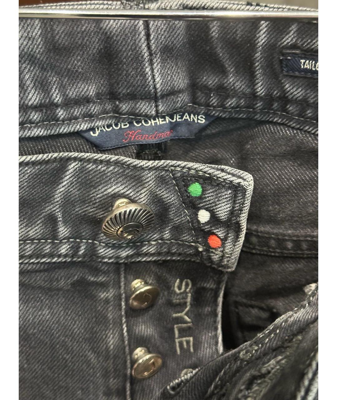 JACOB COHEN Антрацитовые хлопковые прямые джинсы, фото 6