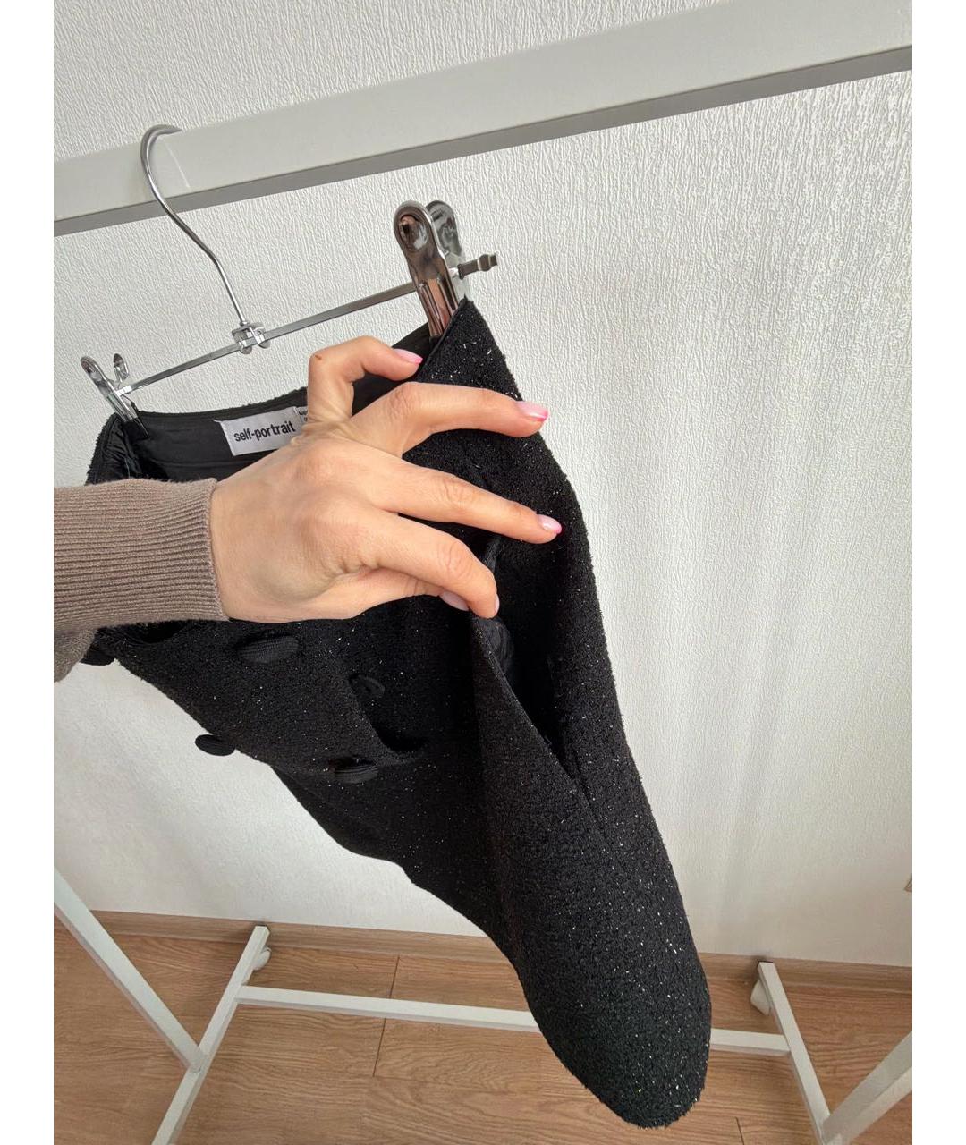 SELF-PORTRAIT Черные шерстяные шорты, фото 5
