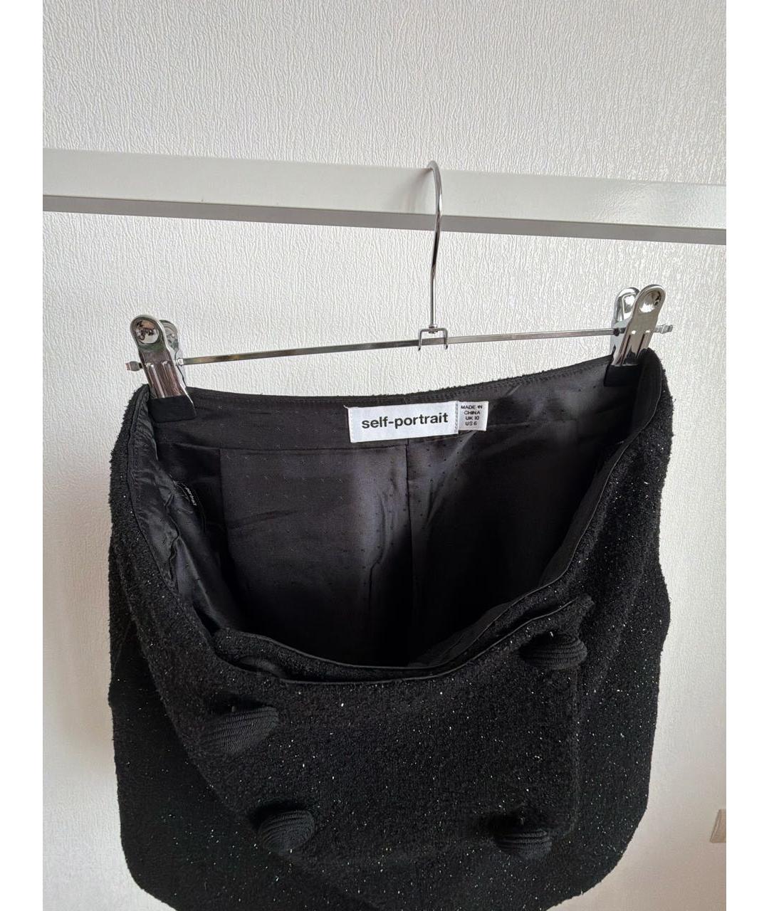 SELF-PORTRAIT Черные шерстяные шорты, фото 3