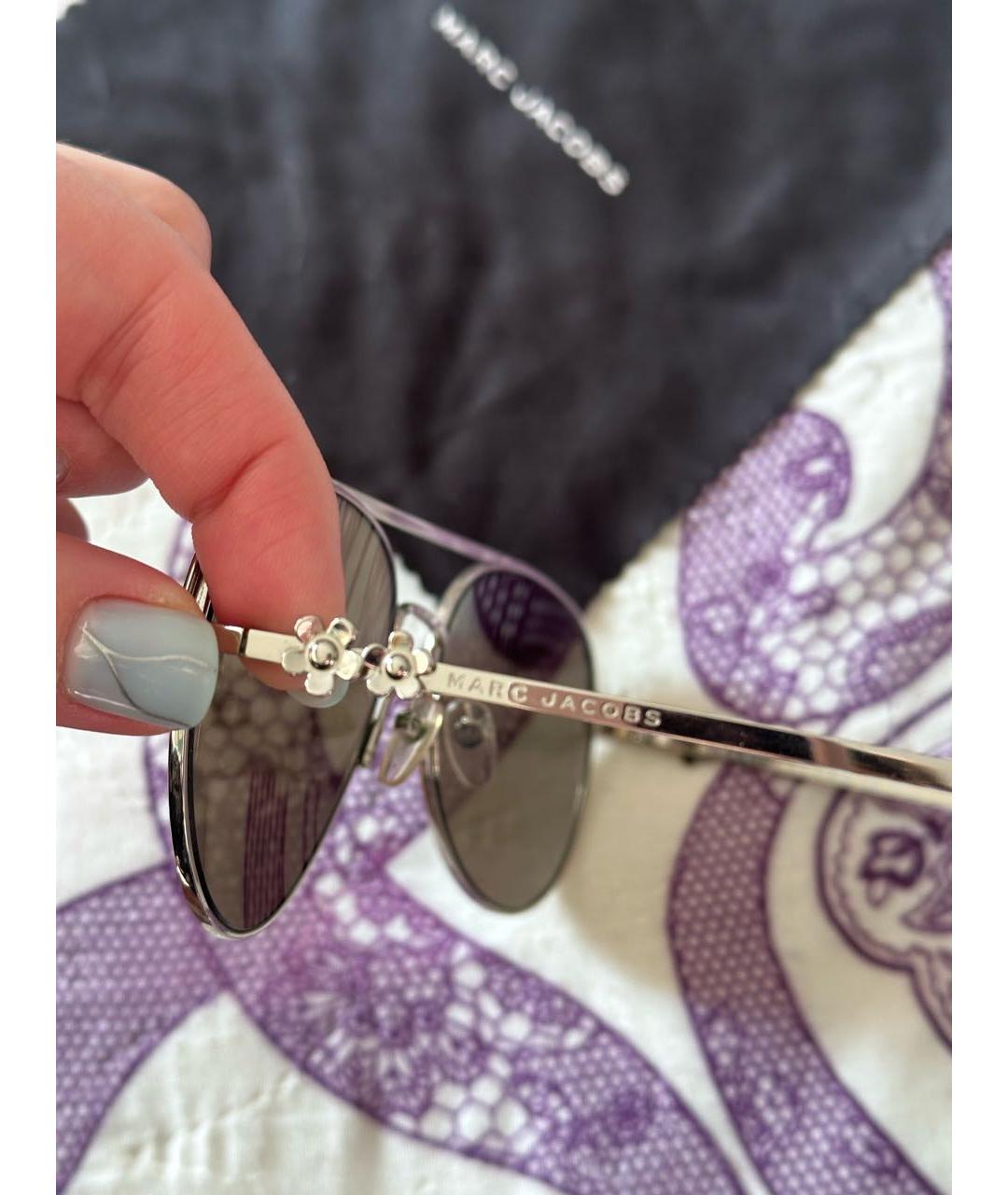 MARC JACOBS Серебряные металлические солнцезащитные очки, фото 3