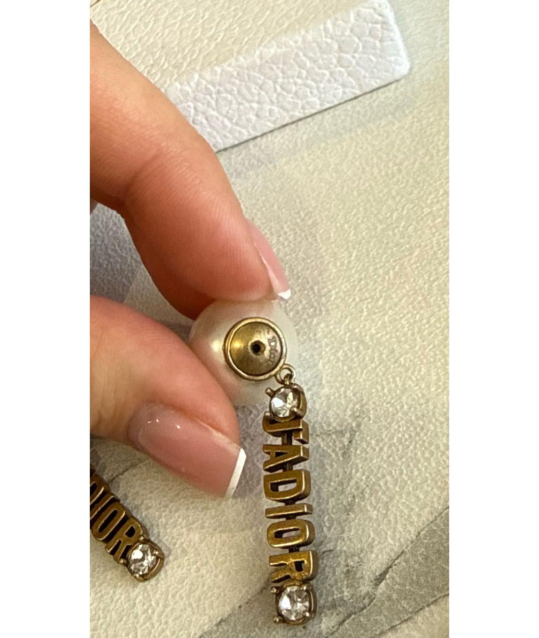 CHRISTIAN DIOR Золотые латунные серьги, фото 6