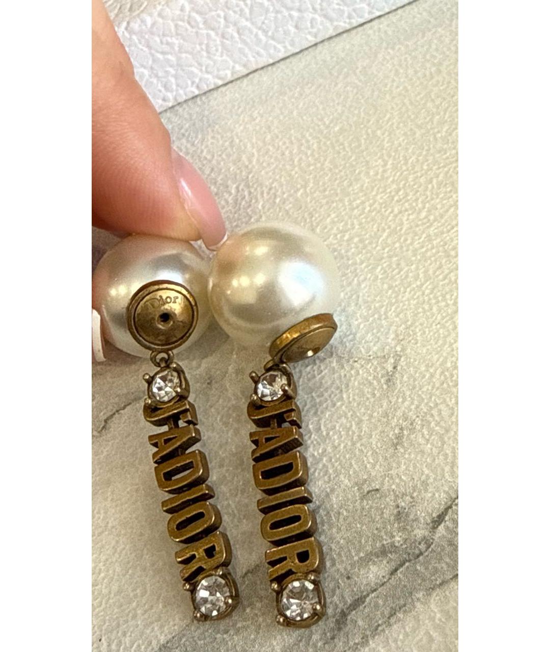 CHRISTIAN DIOR Золотые латунные серьги, фото 5