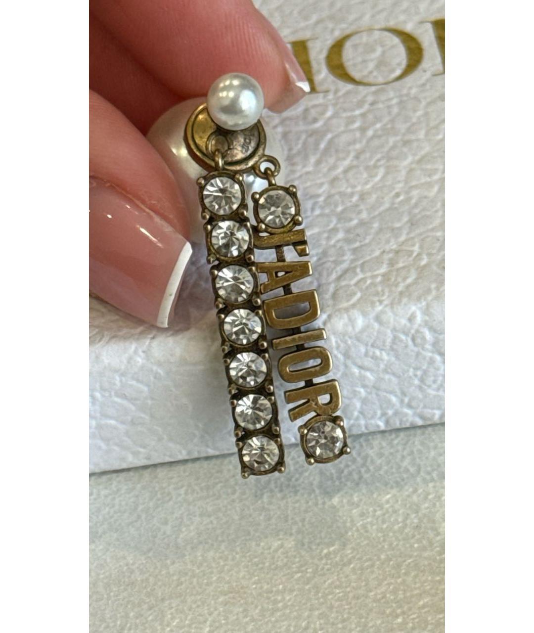 CHRISTIAN DIOR Золотые латунные серьги, фото 4