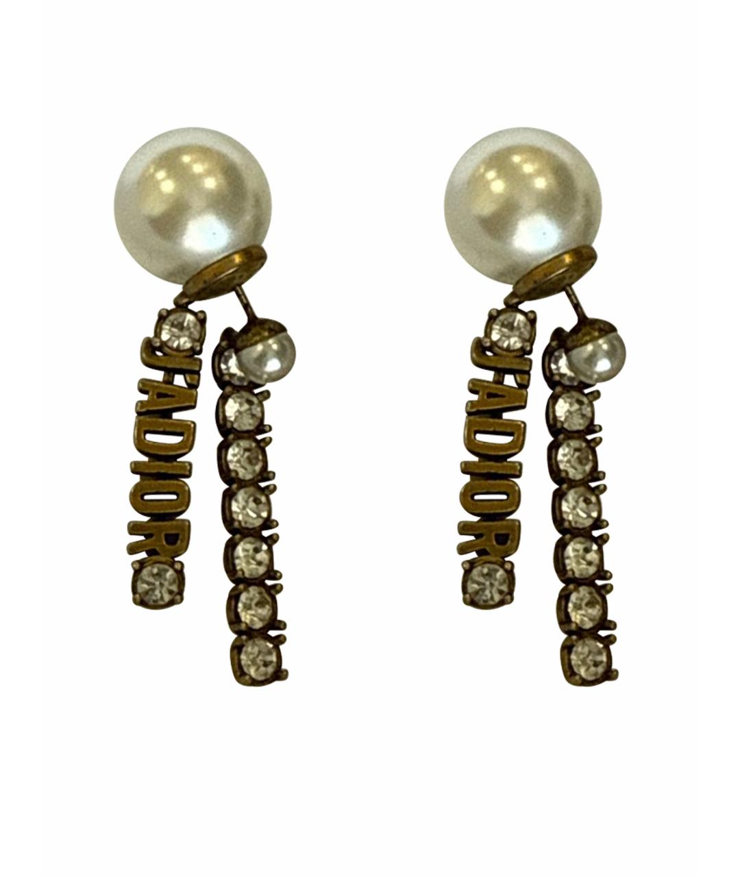 CHRISTIAN DIOR Золотые латунные серьги, фото 1