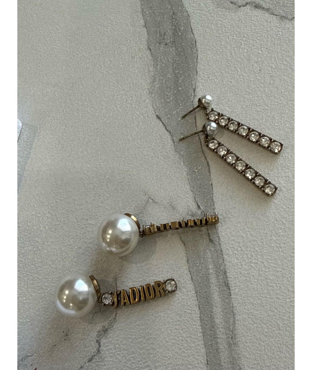 CHRISTIAN DIOR Золотые латунные серьги, фото 7