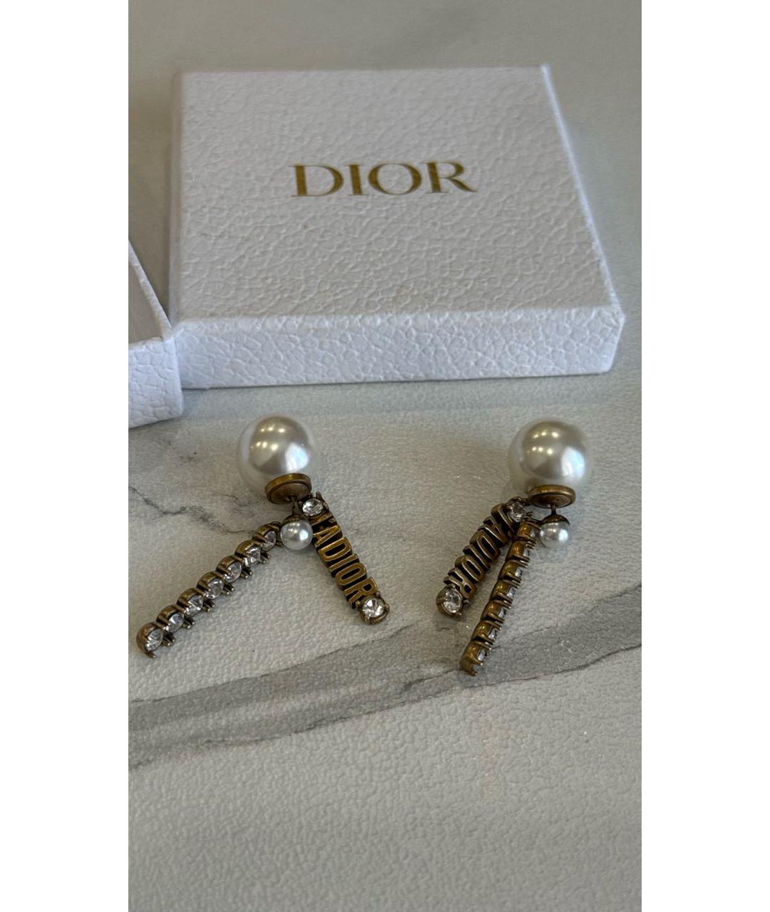 CHRISTIAN DIOR Золотые латунные серьги, фото 3