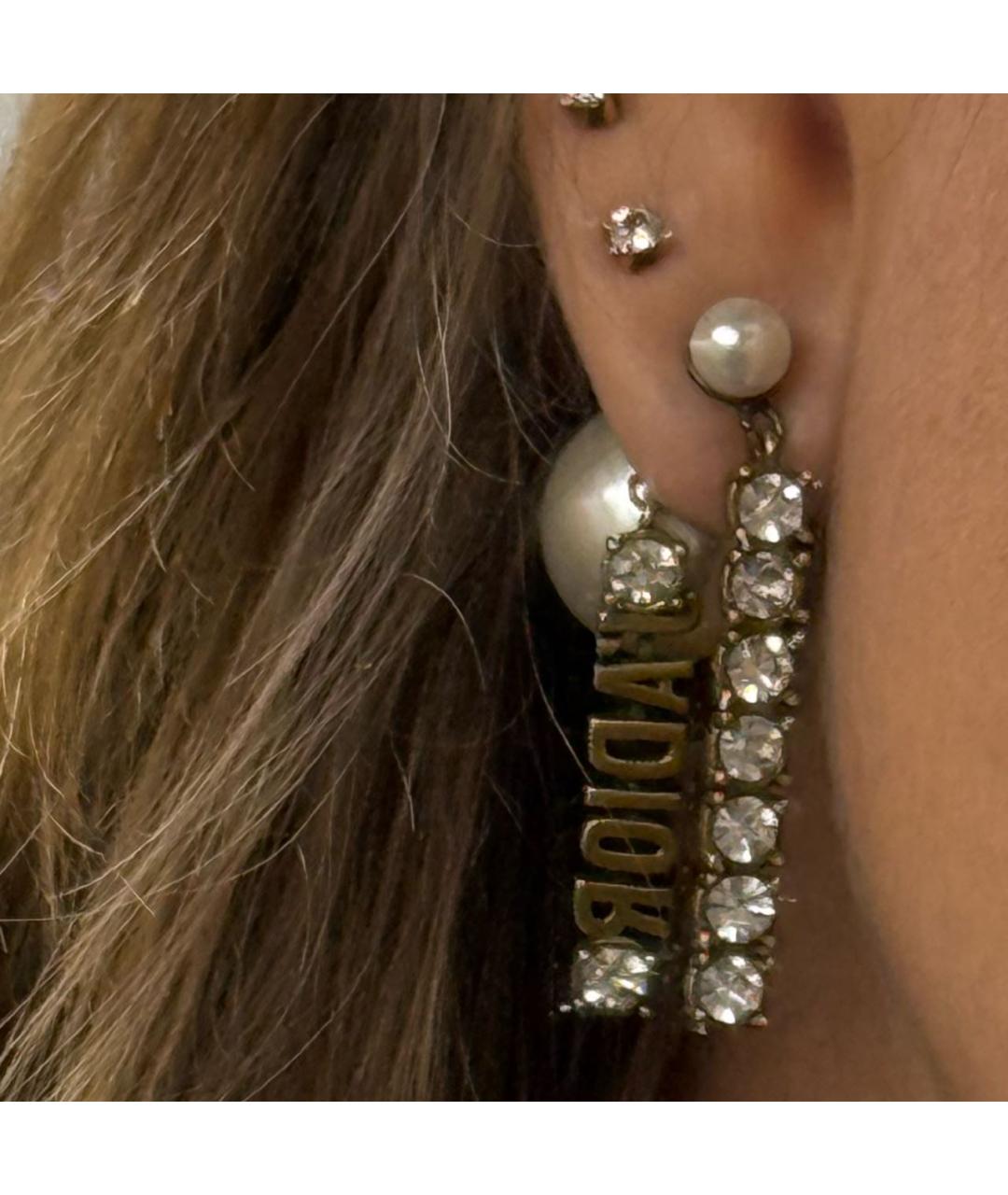 CHRISTIAN DIOR Золотые латунные серьги, фото 2