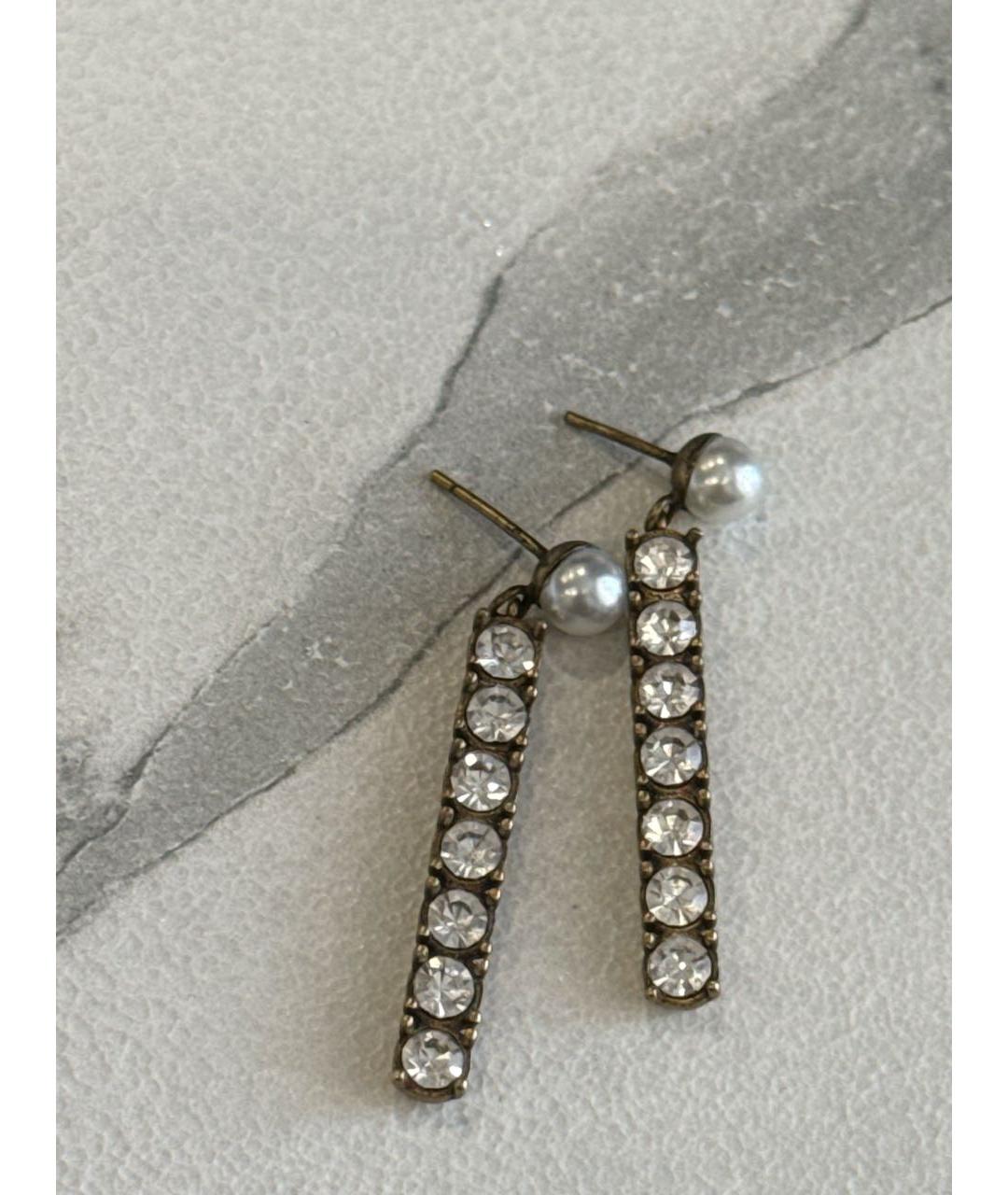 CHRISTIAN DIOR Золотые латунные серьги, фото 8