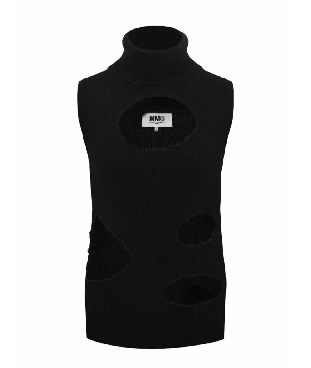 MM6 MAISON MARGIELA Черная шерстяная жилетка, фото 1