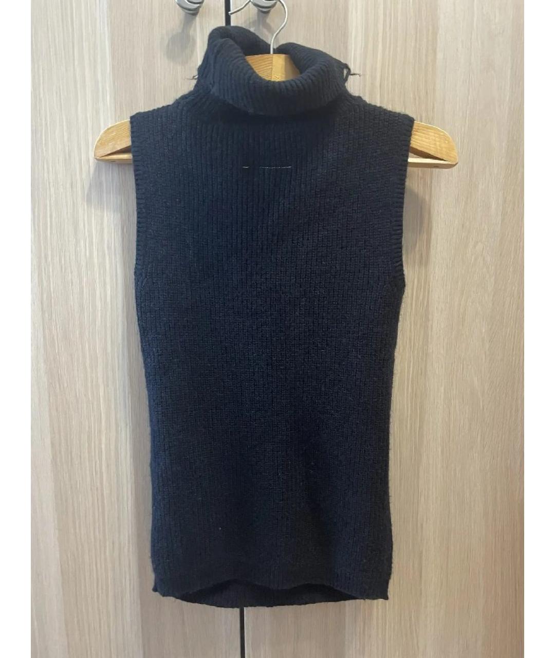 MM6 MAISON MARGIELA Черная шерстяная жилетка, фото 3