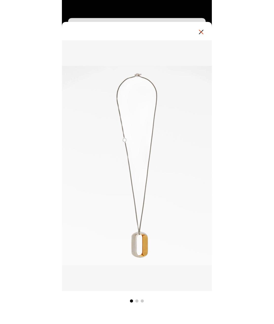 JIL SANDER Серебряное латунное колье, фото 5