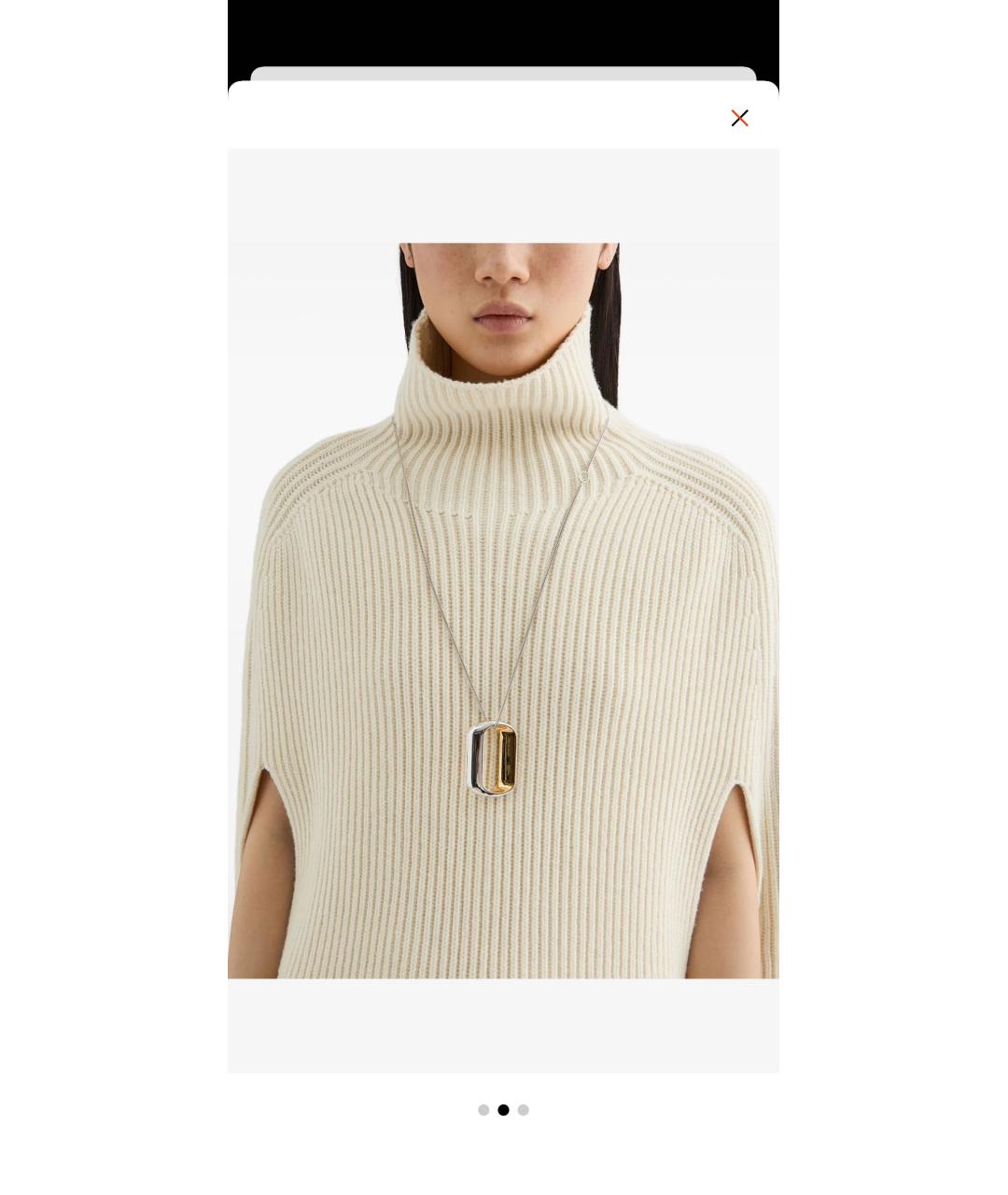 JIL SANDER Серебряное латунное колье, фото 3