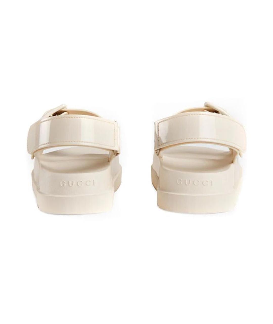GUCCI Бежевые неопреновые сандалии, фото 3