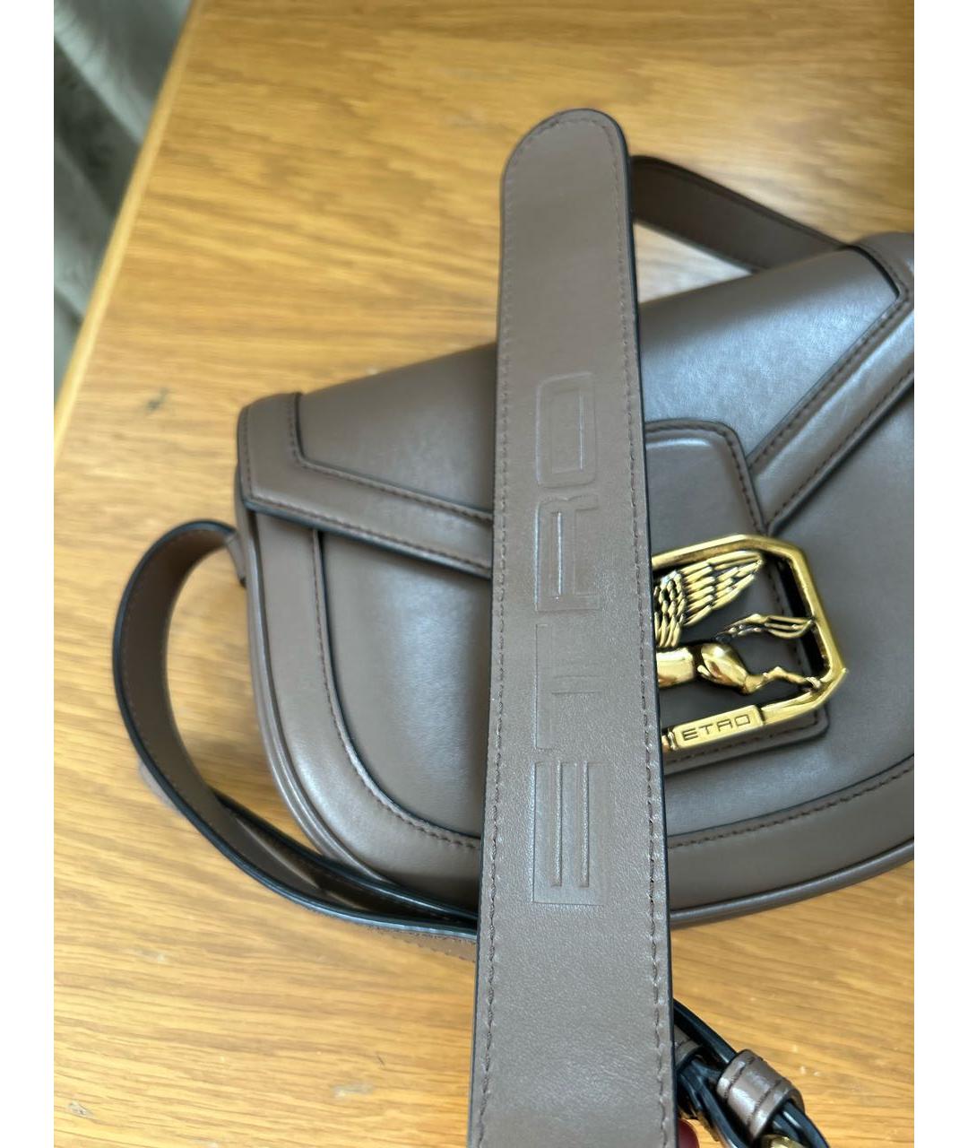 ETRO Бежевая кожаная сумка через плечо, фото 6