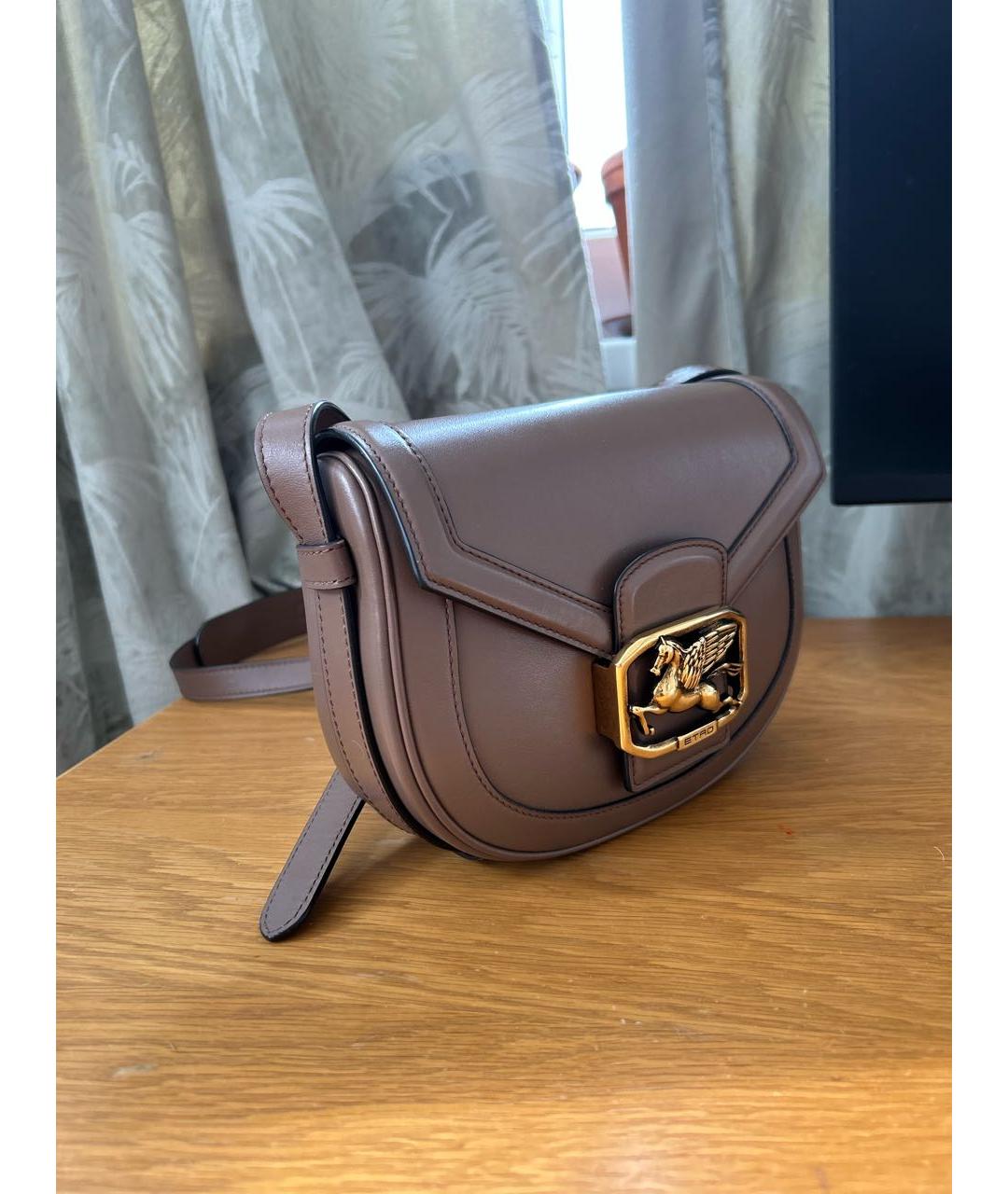 ETRO Бежевая кожаная сумка через плечо, фото 2